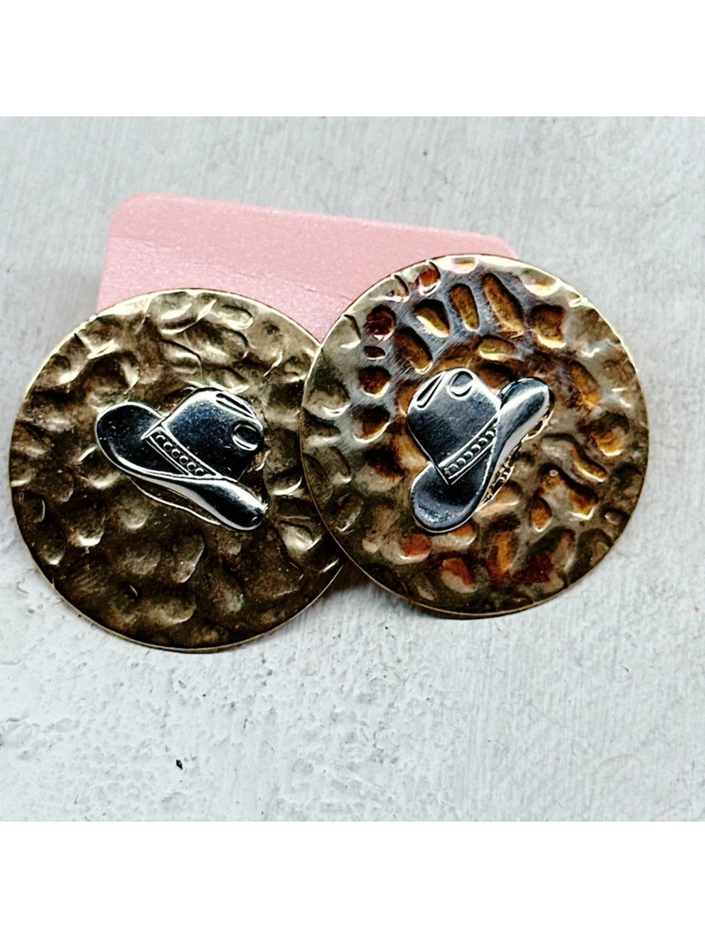 537mc. Hammered Bronze Earrings